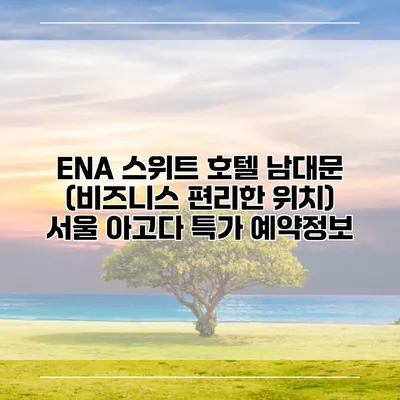ENA 스위트 호텔 남대문 (비즈니스 편리한 위치) 서울 아고다 특가 예약정보