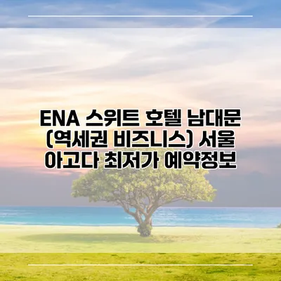 ENA 스위트 호텔 남대문 (역세권 비즈니스) 서울 아고다 최저가 예약정보