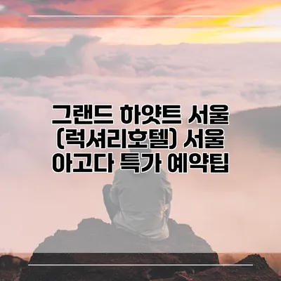 그랜드 하얏트 서울 (럭셔리호텔) 서울 아고다 특가 예약팁