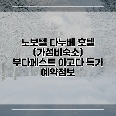 노보텔 다누베 호텔 (가성비숙소) 부다페스트 아고다 특가 예약정보