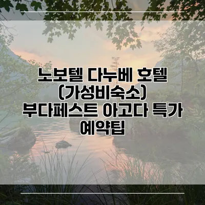 노보텔 다누베 호텔 (가성비숙소) 부다페스트 아고다 특가 예약팁