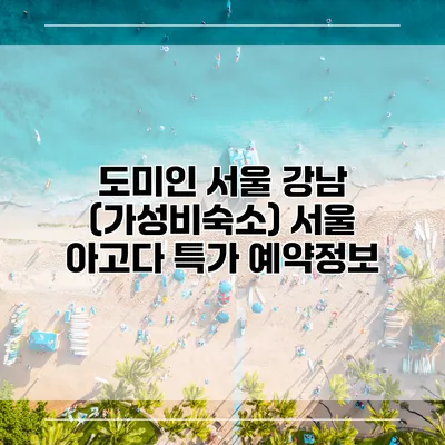 도미인 서울 강남 (가성비숙소) 서울 아고다 특가 예약정보