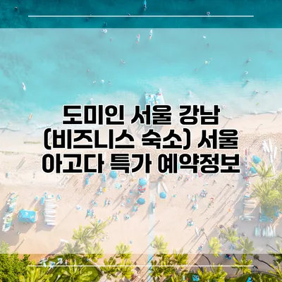 도미인 서울 강남 (비즈니스 숙소) 서울 아고다 특가 예약정보
