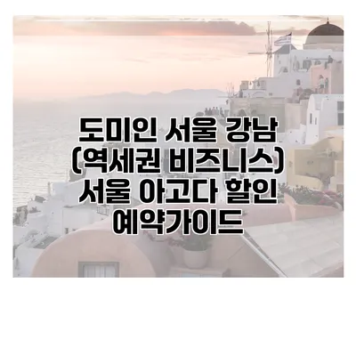 도미인 서울 강남 (역세권 비즈니스) 서울 아고다 할인 예약가이드