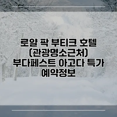 로얄 팍 부티크 호텔 (관광명소근처) 부다페스트 아고다 특가 예약정보