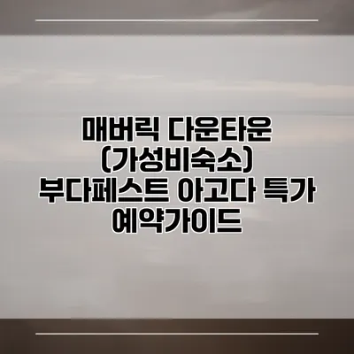 매버릭 다운타운 (가성비숙소) 부다페스트 아고다 특가 예약가이드