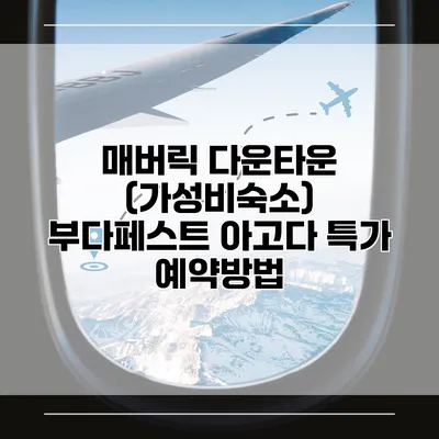 매버릭 다운타운 (가성비숙소) 부다페스트 아고다 특가 예약방법