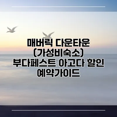 매버릭 다운타운 (가성비숙소) 부다페스트 아고다 할인 예약가이드