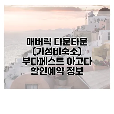 매버릭 다운타운 (가성비숙소) 부다페스트 아고다 할인예약 정보