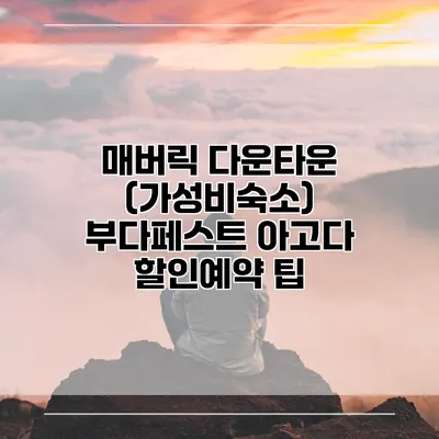매버릭 다운타운 (가성비숙소) 부다페스트 아고다 할인예약 팁