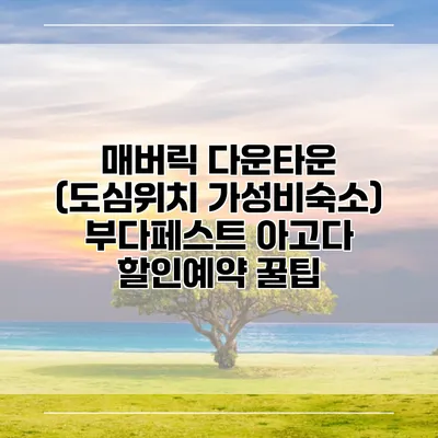 매버릭 다운타운 (도심위치 가성비숙소) 부다페스트 아고다 할인예약 꿀팁