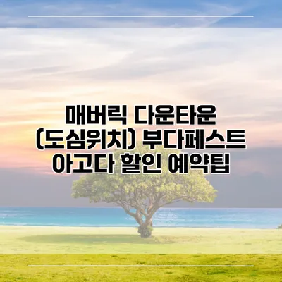 매버릭 다운타운 (도심위치) 부다페스트 아고다 할인 예약팁