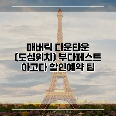 매버릭 다운타운 (도심위치) 부다페스트 아고다 할인예약 팁