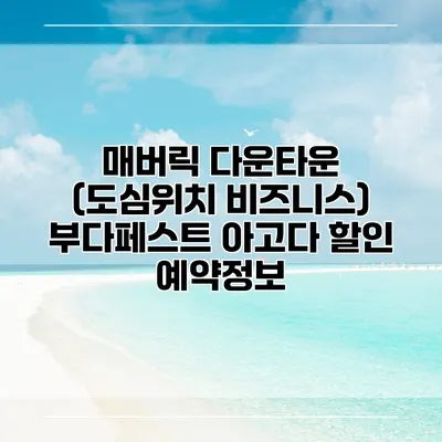 매버릭 다운타운 (도심위치 비즈니스) 부다페스트 아고다 할인 예약정보