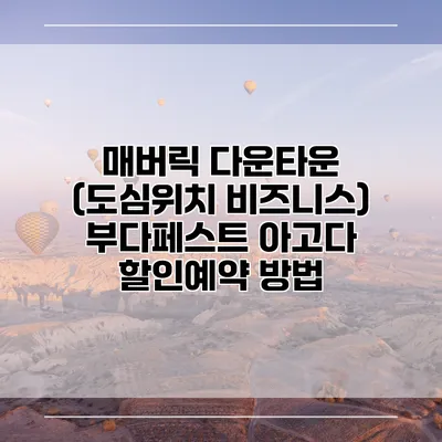 매버릭 다운타운 (도심위치 비즈니스) 부다페스트 아고다 할인예약 방법