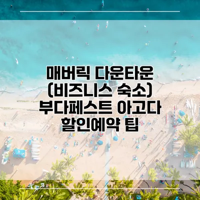 매버릭 다운타운 (비즈니스 숙소) 부다페스트 아고다 할인예약 팁