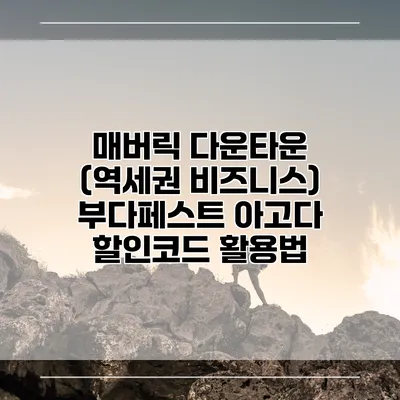 매버릭 다운타운 (역세권 비즈니스) 부다페스트 아고다 할인코드 활용법