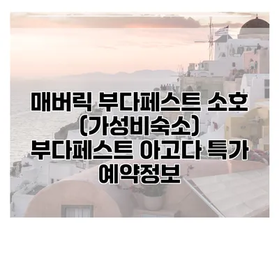 매버릭 부다페스트 소호 (가성비숙소) 부다페스트 아고다 특가 예약정보