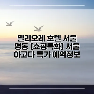 밀리오레 호텔 서울 명동 (쇼핑특화) 서울 아고다 특가 예약정보