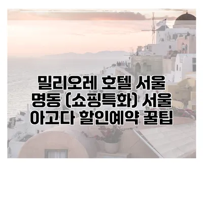 밀리오레 호텔 서울 명동 (쇼핑특화) 서울 아고다 할인예약 꿀팁