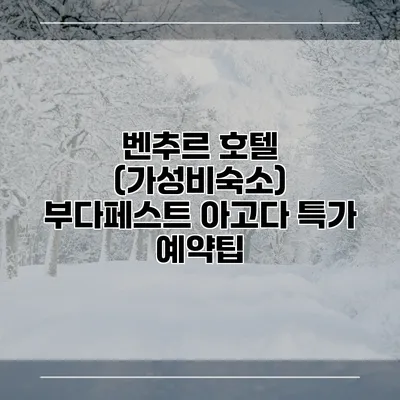 벤추르 호텔 (가성비숙소) 부다페스트 아고다 특가 예약팁