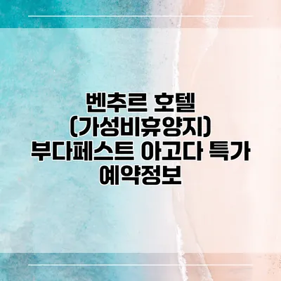 벤추르 호텔 (가성비휴양지) 부다페스트 아고다 특가 예약정보