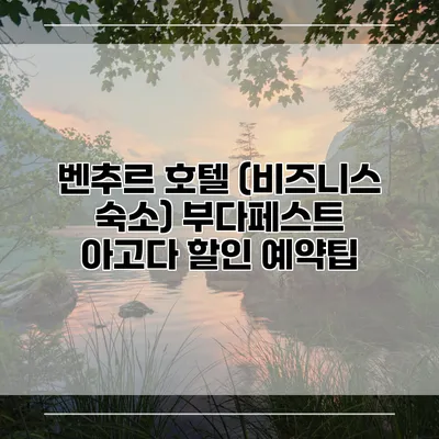 벤추르 호텔 (비즈니스 숙소) 부다페스트 아고다 할인 예약팁