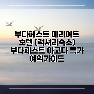 부다페스트 메리어트 호텔 (럭셔리숙소) 부다페스트 아고다 특가 예약가이드