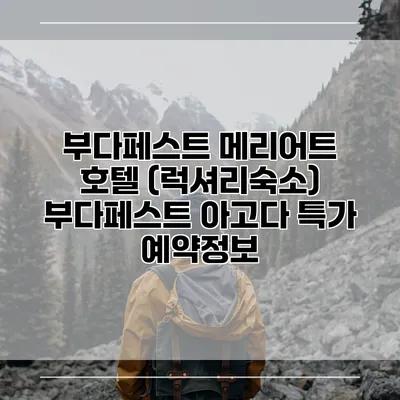 부다페스트 메리어트 호텔 (럭셔리숙소) 부다페스트 아고다 특가 예약정보