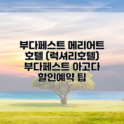 부다페스트 메리어트 호텔 (럭셔리호텔) 부다페스트 아고다 할인예약 팁