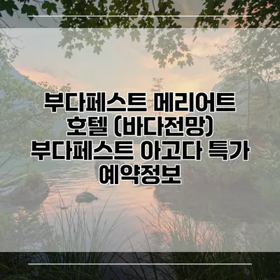 부다페스트 메리어트 호텔 (바다전망) 부다페스트 아고다 특가 예약정보