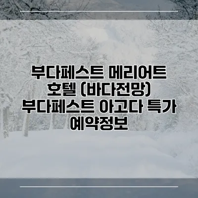 부다페스트 메리어트 호텔 (바다전망) 부다페스트 아고다 특가 예약정보