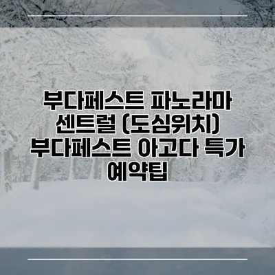 부다페스트 파노라마 센트럴 (도심위치) 부다페스트 아고다 특가 예약팁