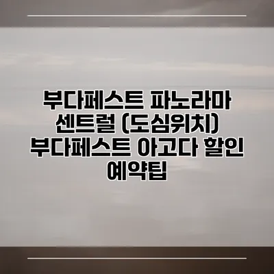 부다페스트 파노라마 센트럴 (도심위치) 부다페스트 아고다 할인 예약팁