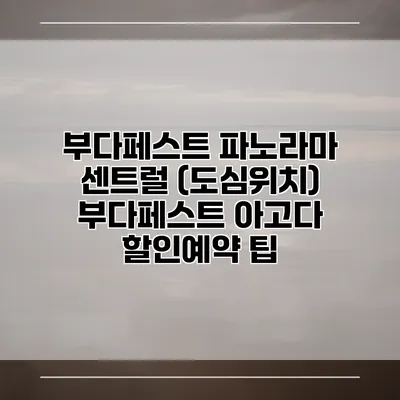 부다페스트 파노라마 센트럴 (도심위치) 부다페스트 아고다 할인예약 팁