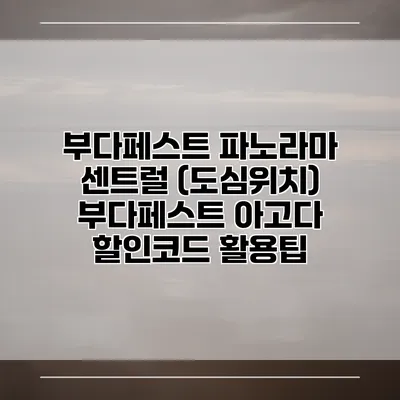 부다페스트 파노라마 센트럴 (도심위치) 부다페스트 아고다 할인코드 활용팁