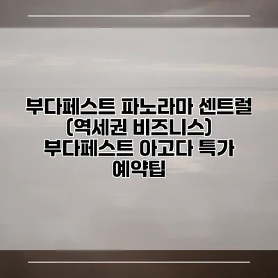 부다페스트 파노라마 센트럴 (역세권 비즈니스) 부다페스트 아고다 특가 예약팁
