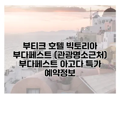 부티크 호텔 빅토리아 부다페스트 (관광명소근처) 부다페스트 아고다 특가 예약정보