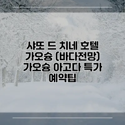 샤또 드 치네 호텔 가오슝 (바다전망) 가오슝 아고다 특가 예약팁