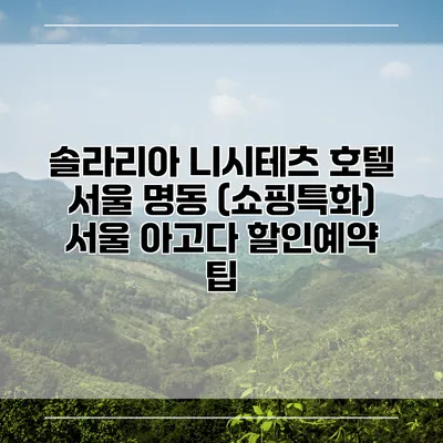 솔라리아 니시테츠 호텔 서울 명동 (쇼핑특화) 서울 아고다 할인예약 팁