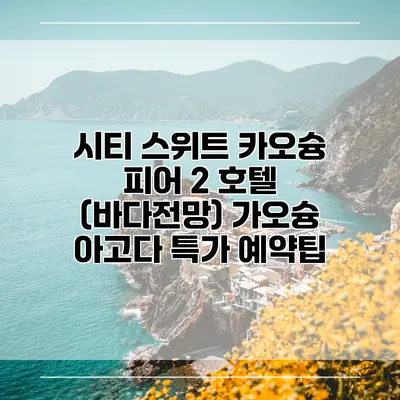 시티 스위트 카오슝 피어 2 호텔 (바다전망) 가오슝 아고다 특가 예약팁