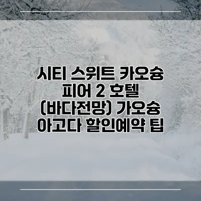 시티 스위트 카오슝 피어 2 호텔 (바다전망) 가오슝 아고다 할인예약 팁