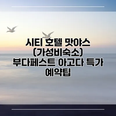 시티 호텔 맛야스 (가성비숙소) 부다페스트 아고다 특가 예약팁