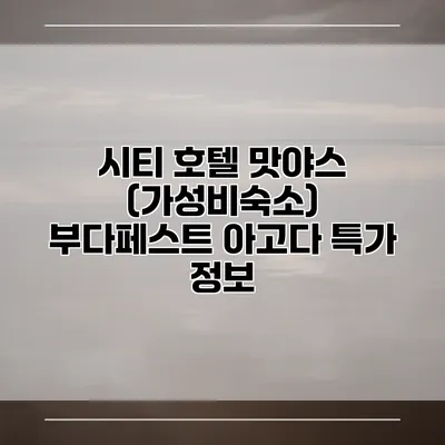 시티 호텔 맛야스 (가성비숙소) 부다페스트 아고다 특가 정보