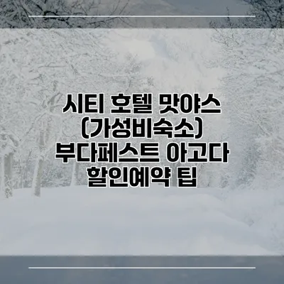 시티 호텔 맛야스 (가성비숙소) 부다페스트 아고다 할인예약 팁