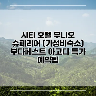 시티 호텔 우니오 슈페리어 (가성비숙소) 부다페스트 아고다 특가 예약팁