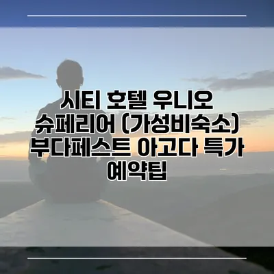 시티 호텔 우니오 슈페리어 (가성비숙소) 부다페스트 아고다 특가 예약팁