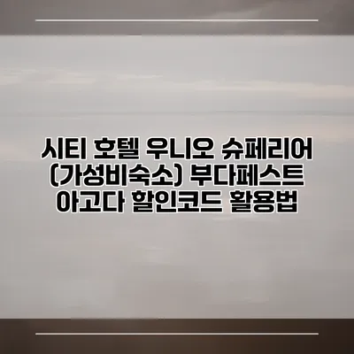 시티 호텔 우니오 슈페리어 (가성비숙소) 부다페스트 아고다 할인코드 활용법