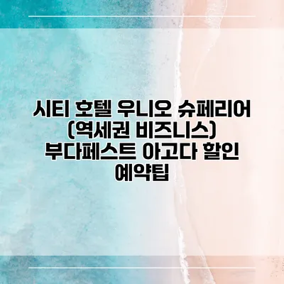 시티 호텔 우니오 슈페리어 (역세권 비즈니스) 부다페스트 아고다 할인 예약팁
