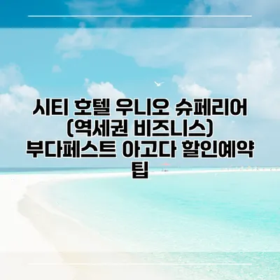 시티 호텔 우니오 슈페리어 (역세권 비즈니스) 부다페스트 아고다 할인예약 팁